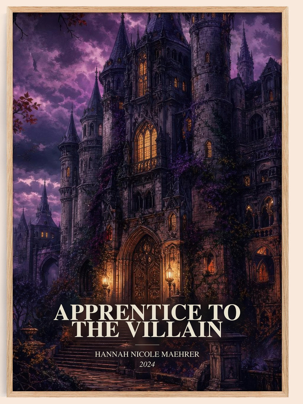 Apprentice to the Villain watercolour book poster by Hannah Nicole Maehrer – framed literary art print
