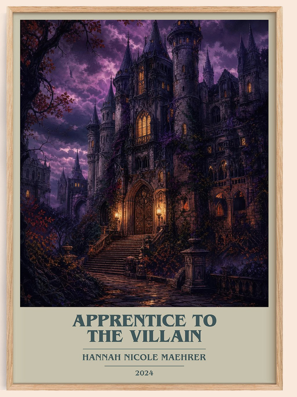 Apprentice to the Villain book cover book poster by Hannah Nicole Maehrer – framed literary art print