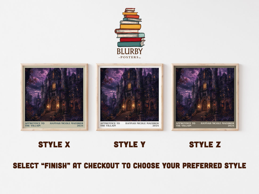 Apprentice to the Villain literary print in frame leaning in hallway – fantasy wall art (mockup)