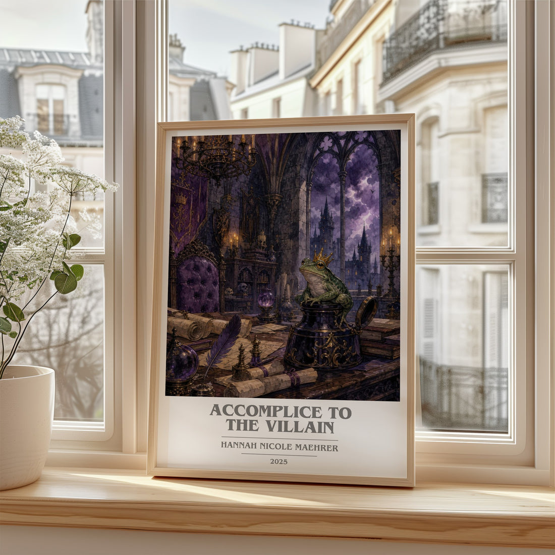 Accomplice to the Villain book cover poster colour and style options – Hannah Nicole Maehrer book art