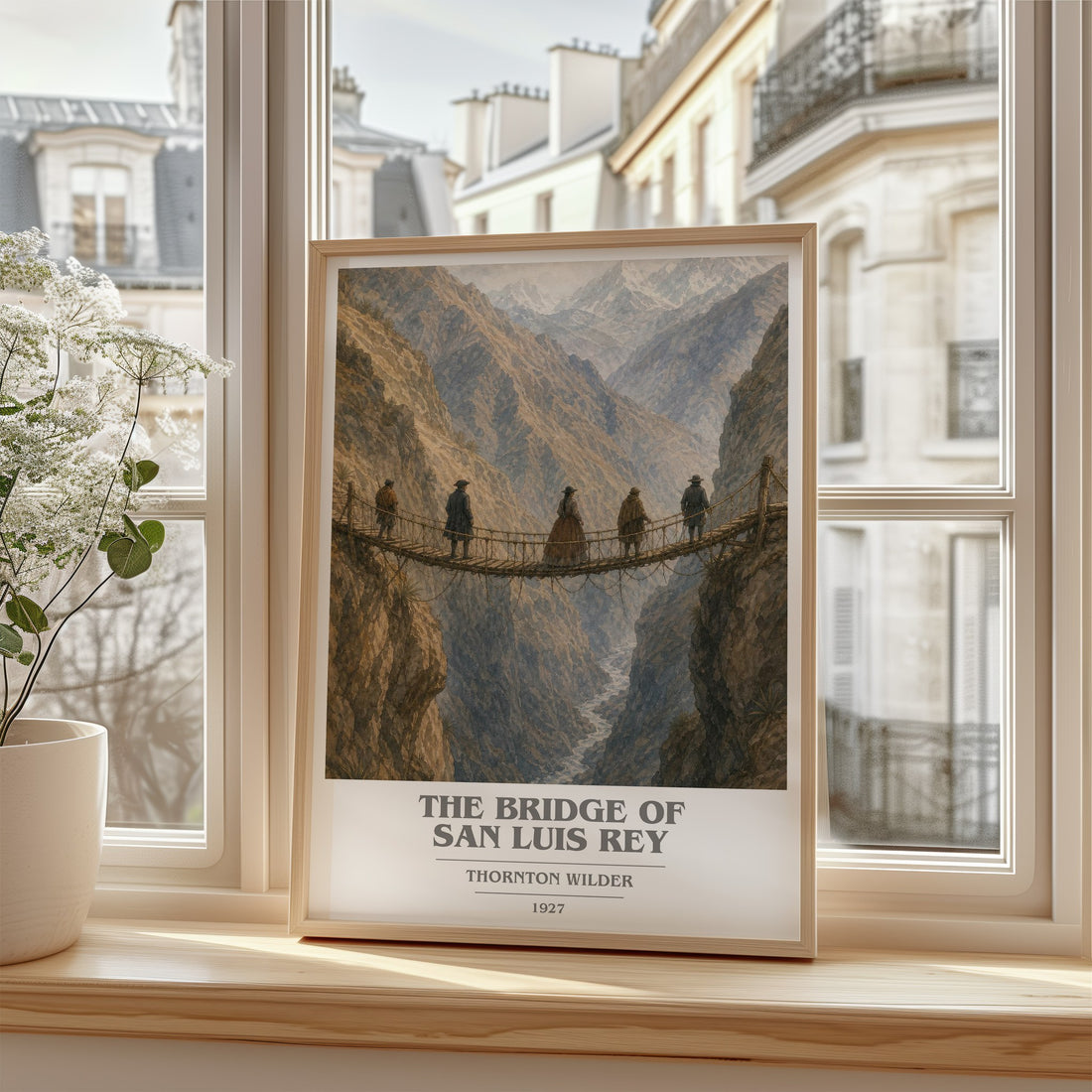 The Bridge of San Luis Rey book cover poster colour and style options – Thornton Wilder book art