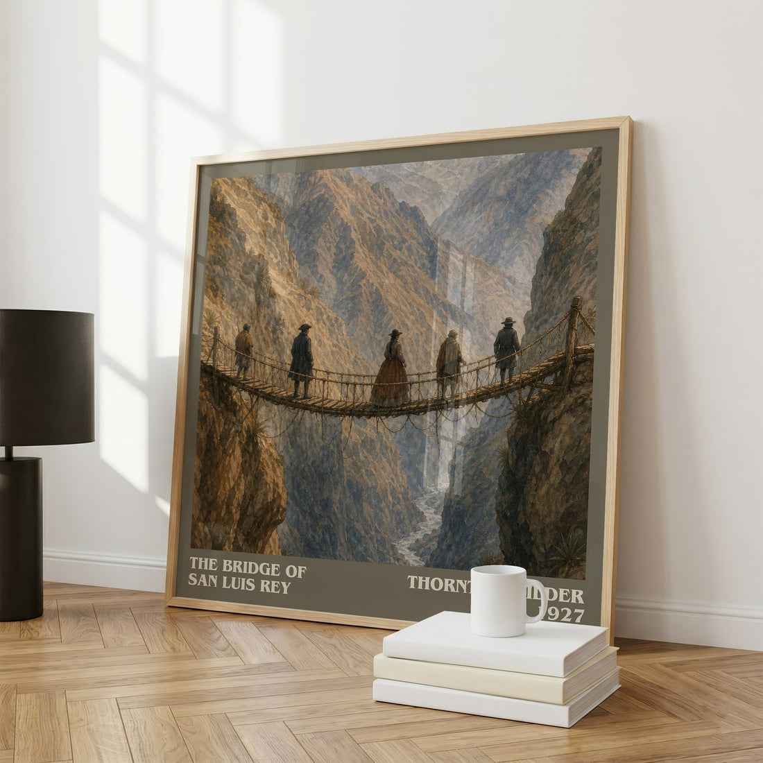 The Bridge of San Luis Rey literary print framed by window – literary home decor