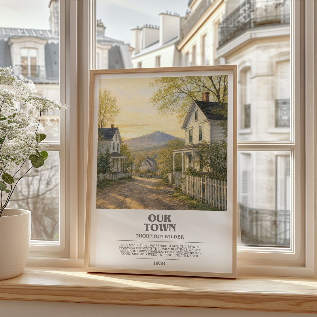 Our town bookish poster colour and style options – Thornton Wilder book art