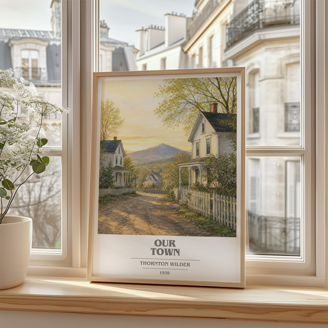 Our town book cover poster colour and style options – Thornton Wilder book art