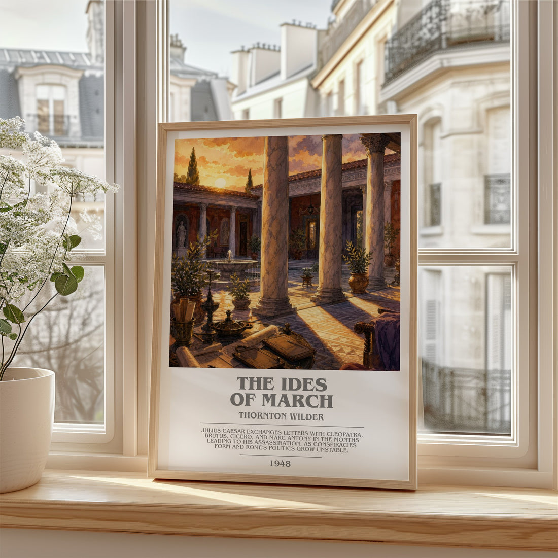 The Ides of March bookish poster colour and style options – Thornton Wilder book art