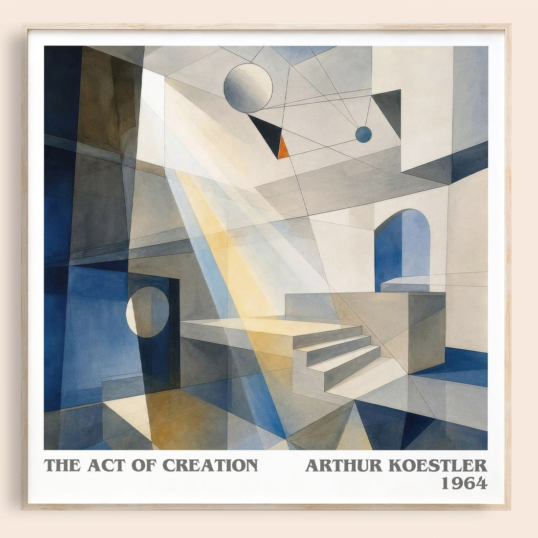 The act of creation literary book poster by Arthur Koestler – framed literary art print