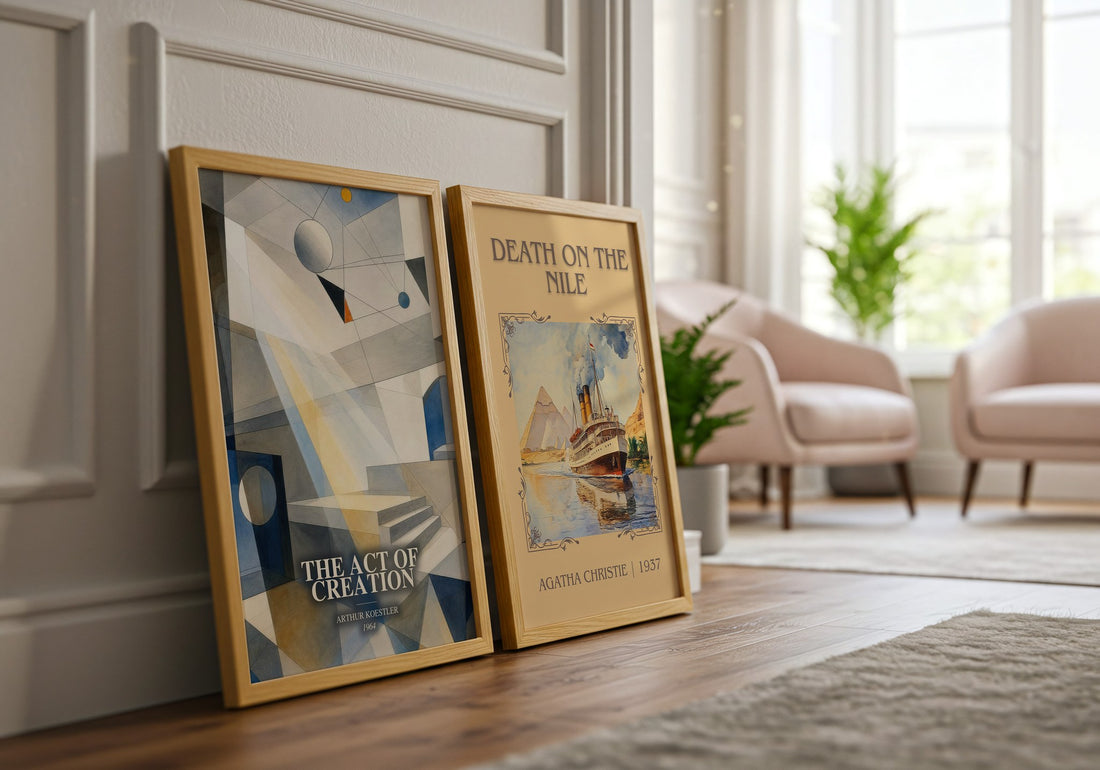 The act of creation watercolour print framed by window – literary home decor
