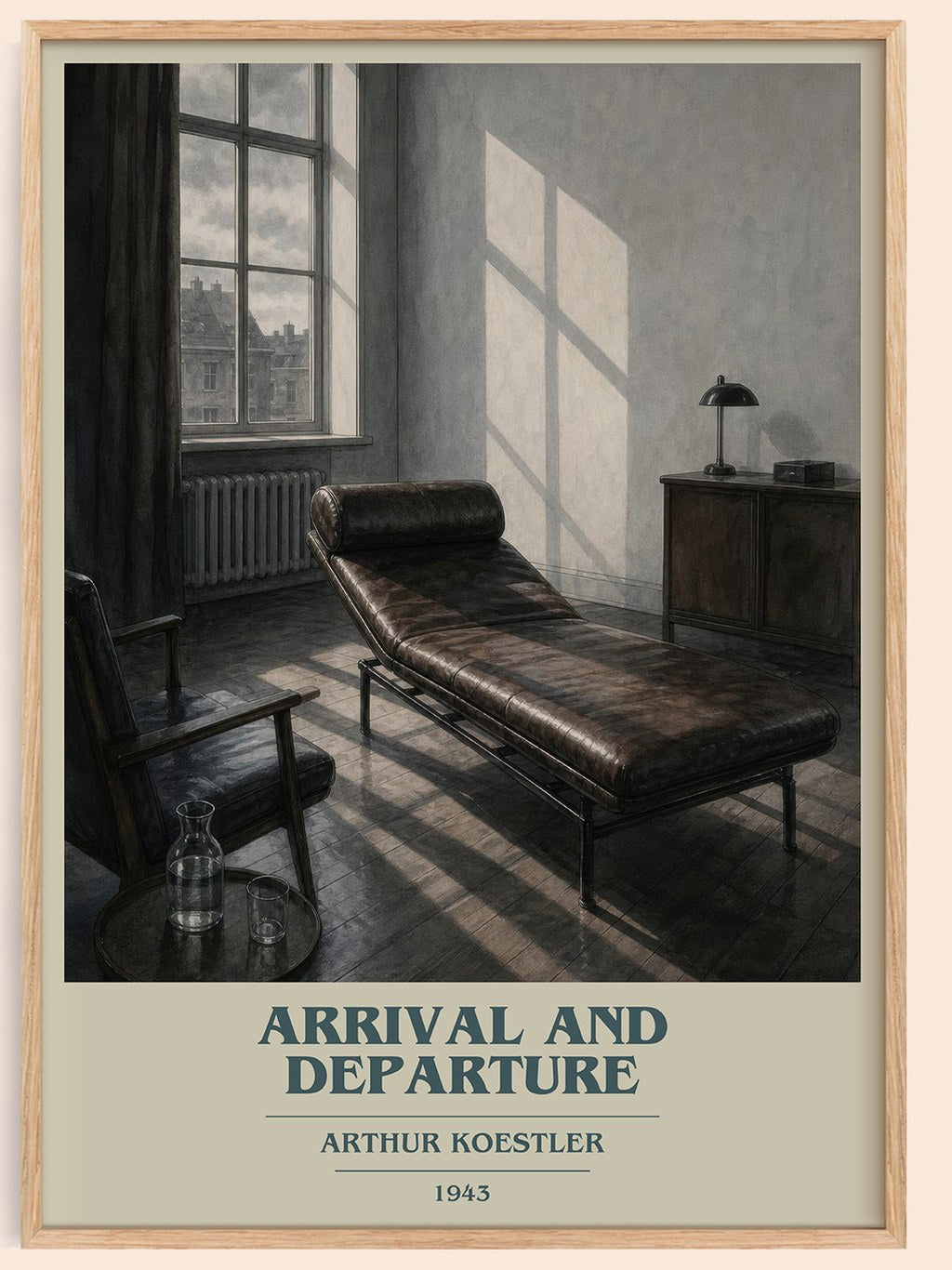 Arrival and Departure book cover book poster by Arthur Koestler – framed literary art print