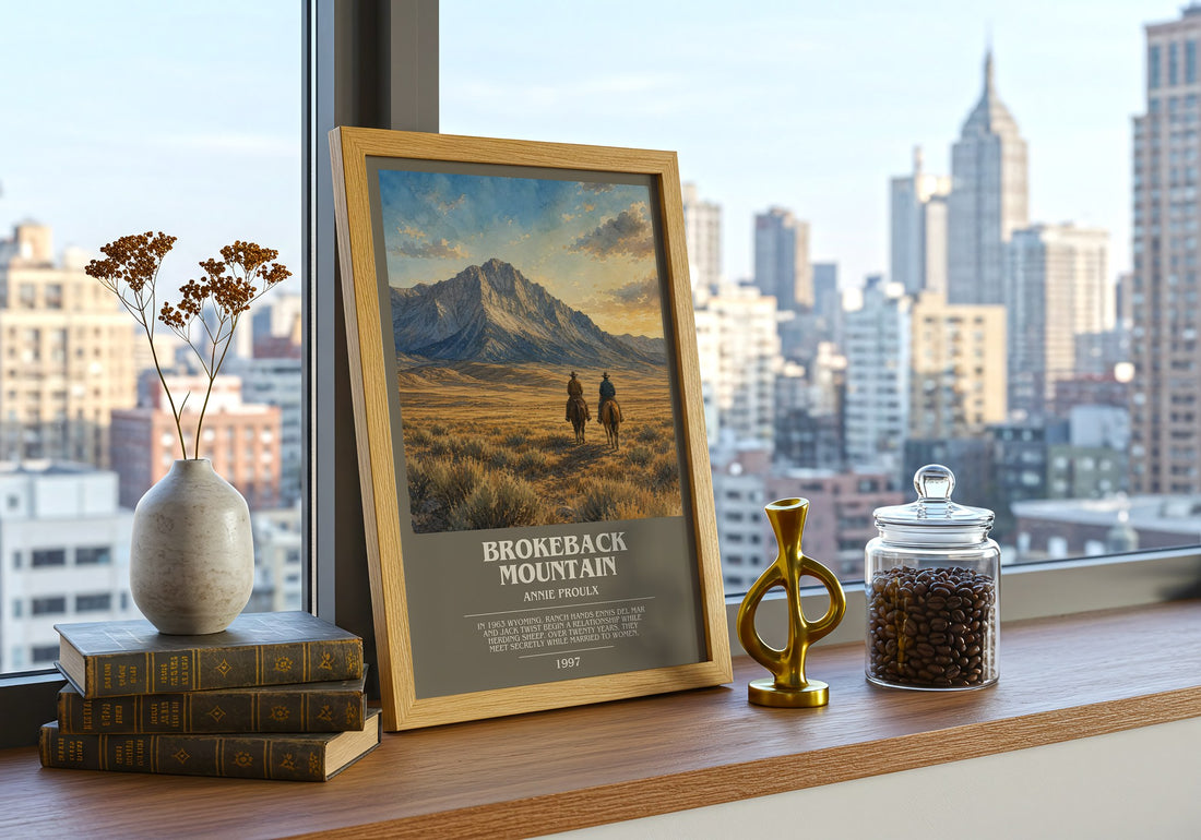 Brokeback Mountain bookish print framed by window – literary home decor