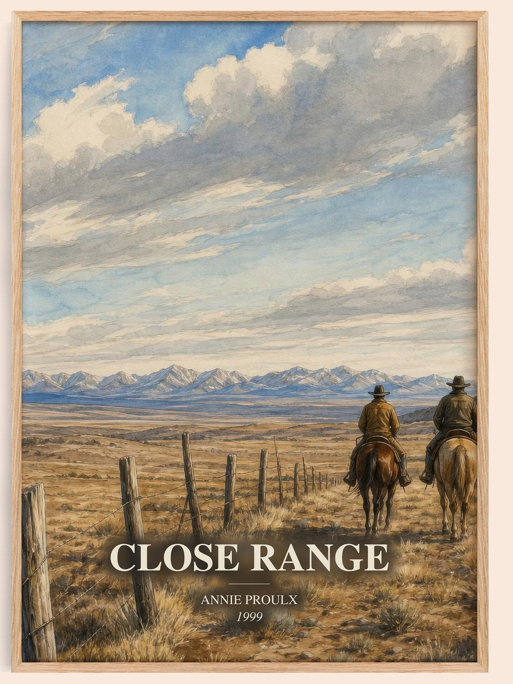 Close Range watercolour book poster by Annie Proulx – framed literary art print