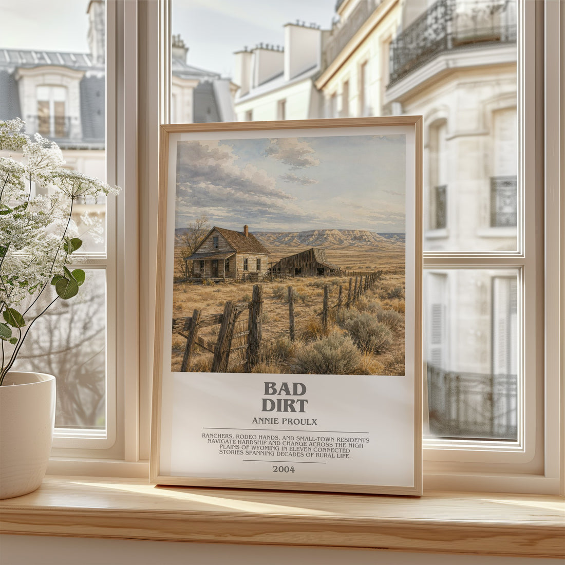 Bad Dirt bookish poster colour and style options – Annie Proulx book art