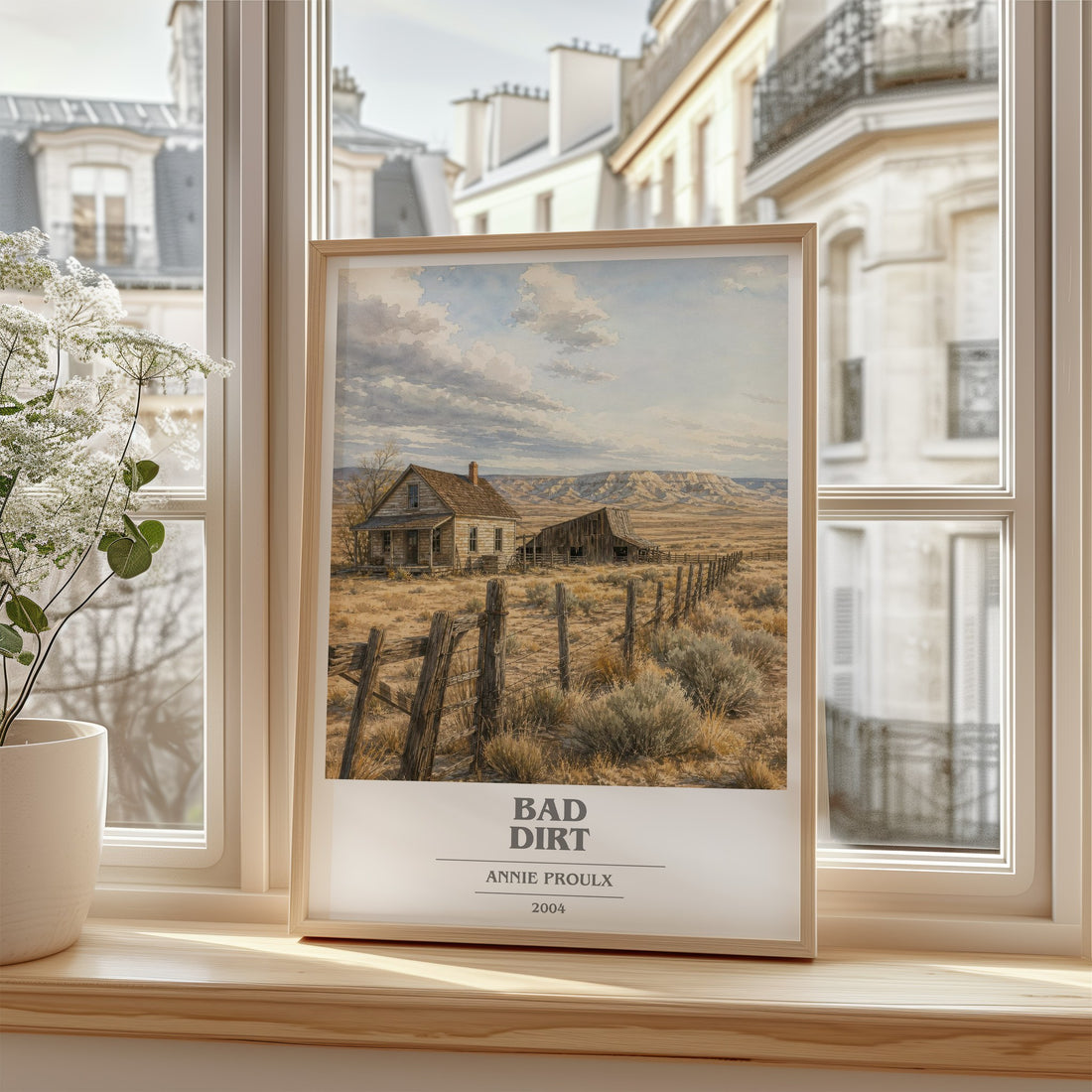 Bad Dirt book cover poster colour and style options – Annie Proulx book art