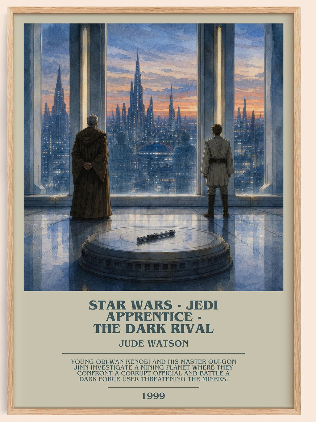 Star Wars - Jedi Apprentice - The Dark Rival bookish book poster by Jude Watson – framed literary art print