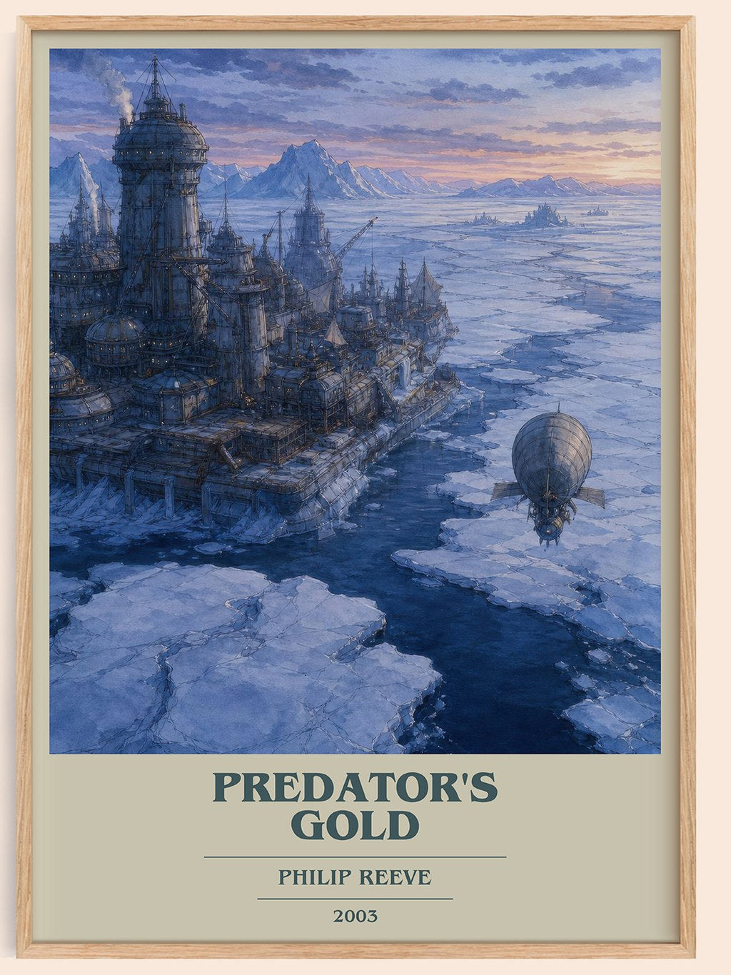 Predator's Gold book cover book poster by Philip Reeve – framed literary art print