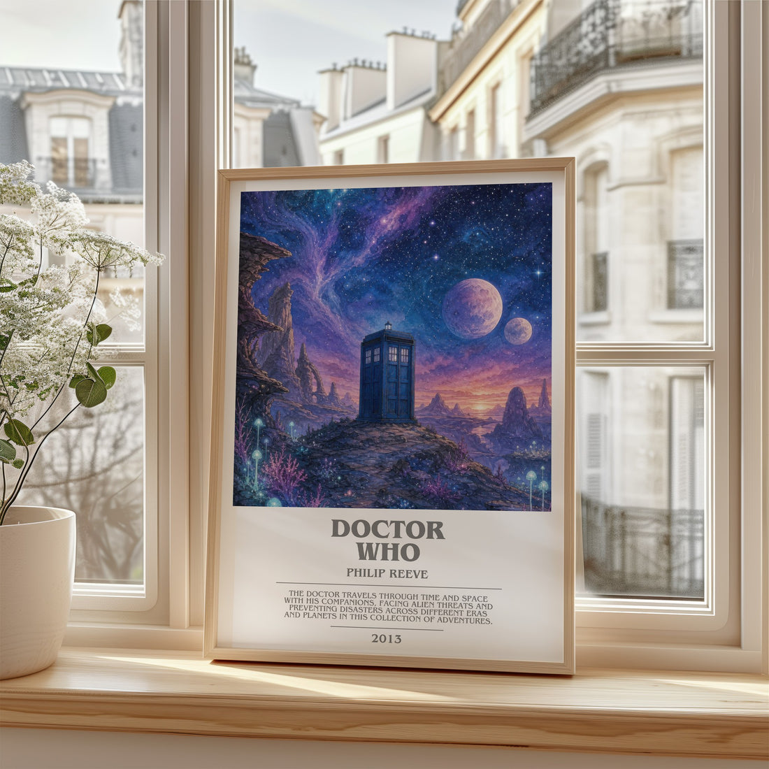 Doctor Who bookish poster colour and style options – Philip Reeve book art