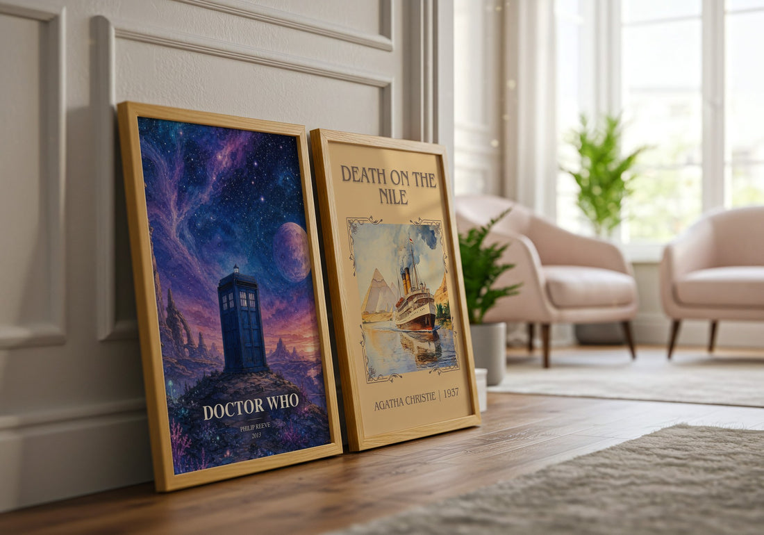 Doctor Who watercolour print framed by window – literary home decor