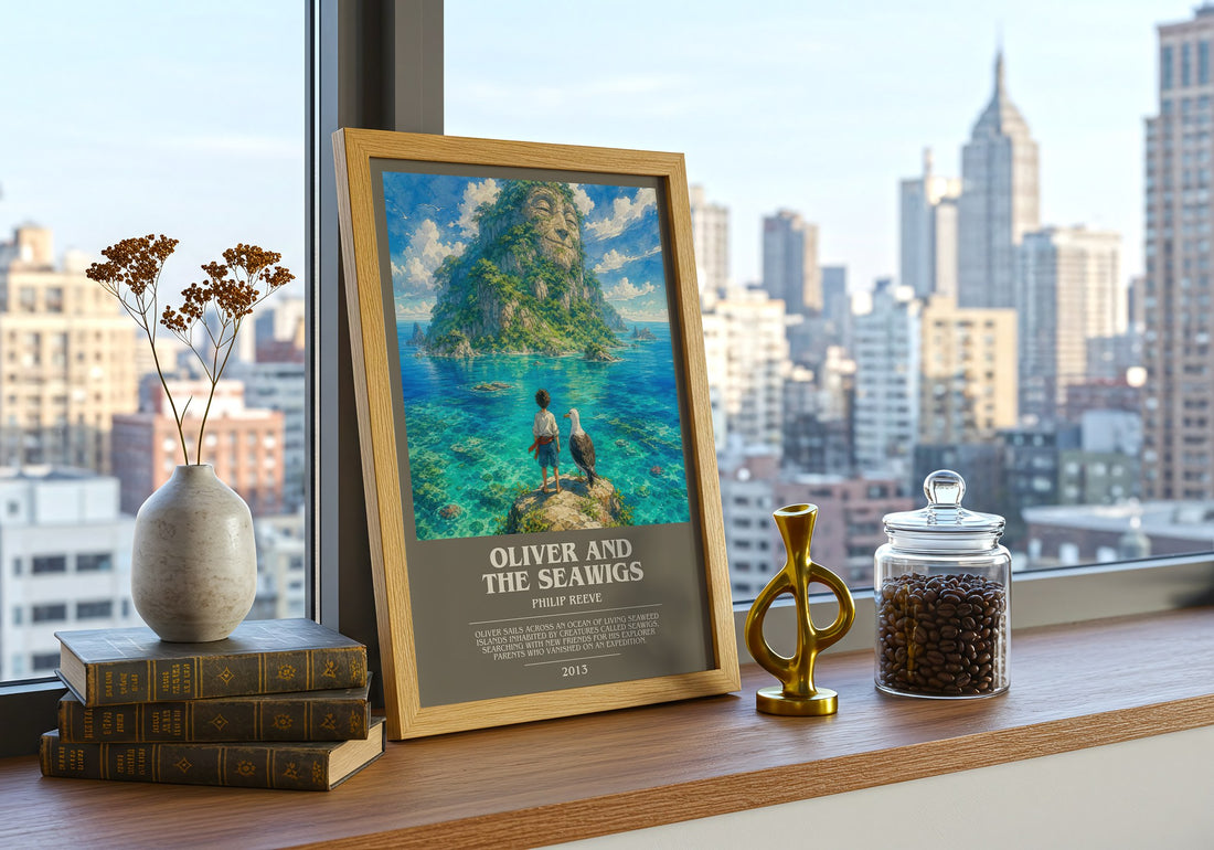 Oliver And The Seawigs bookish print framed by window – literary home decor