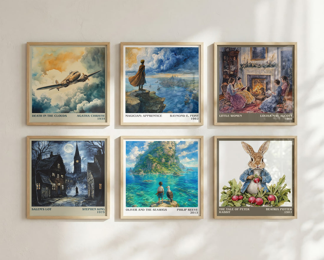 Oliver And The Seawigs Literary Art Print by Philip Reeve – square print in a six-frame gallery wall