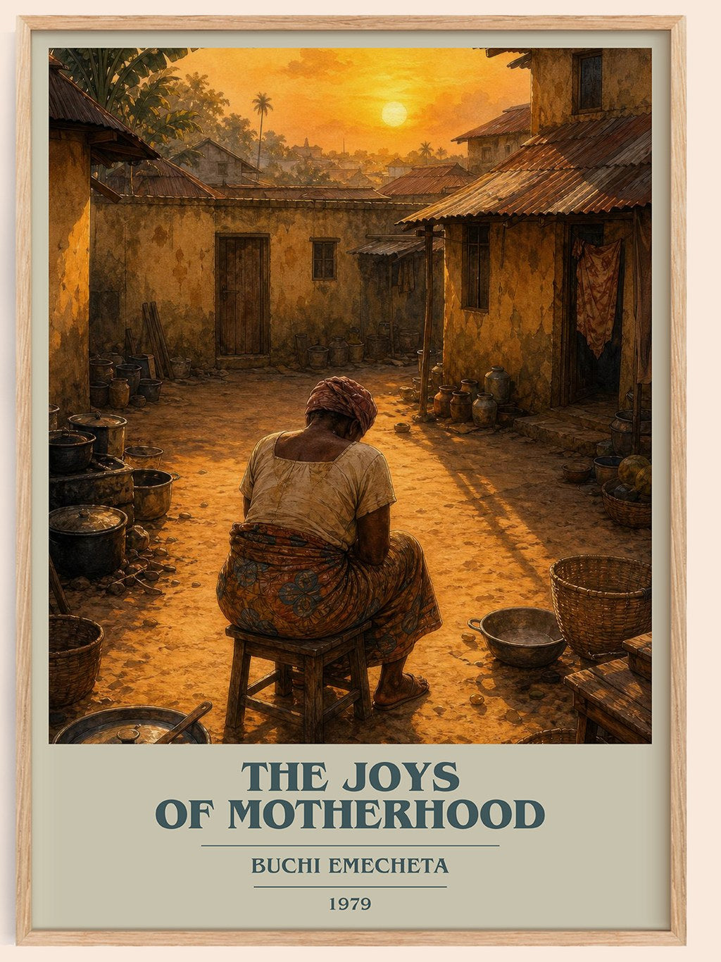The Joys of Motherhood book cover book poster by Buchi Emecheta – framed literary art print