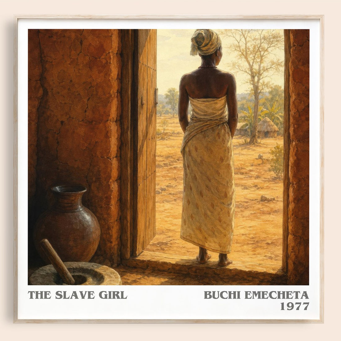 The slave girl literary book poster by Buchi Emecheta – framed literary art print