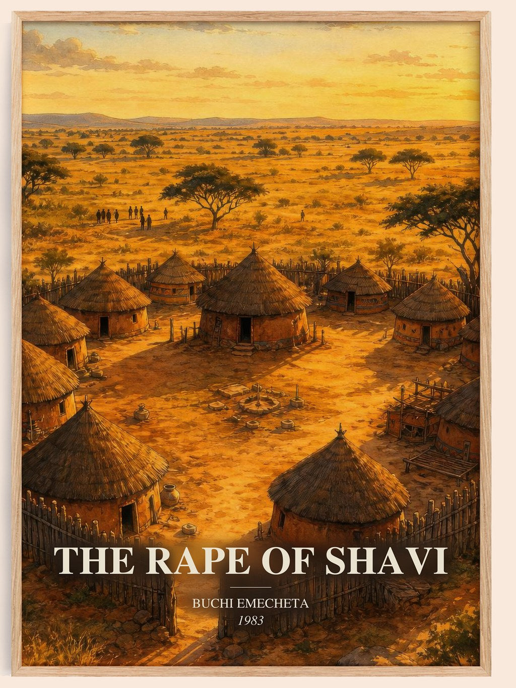 The rape of Shavi watercolour book poster by Buchi Emecheta – framed literary art print