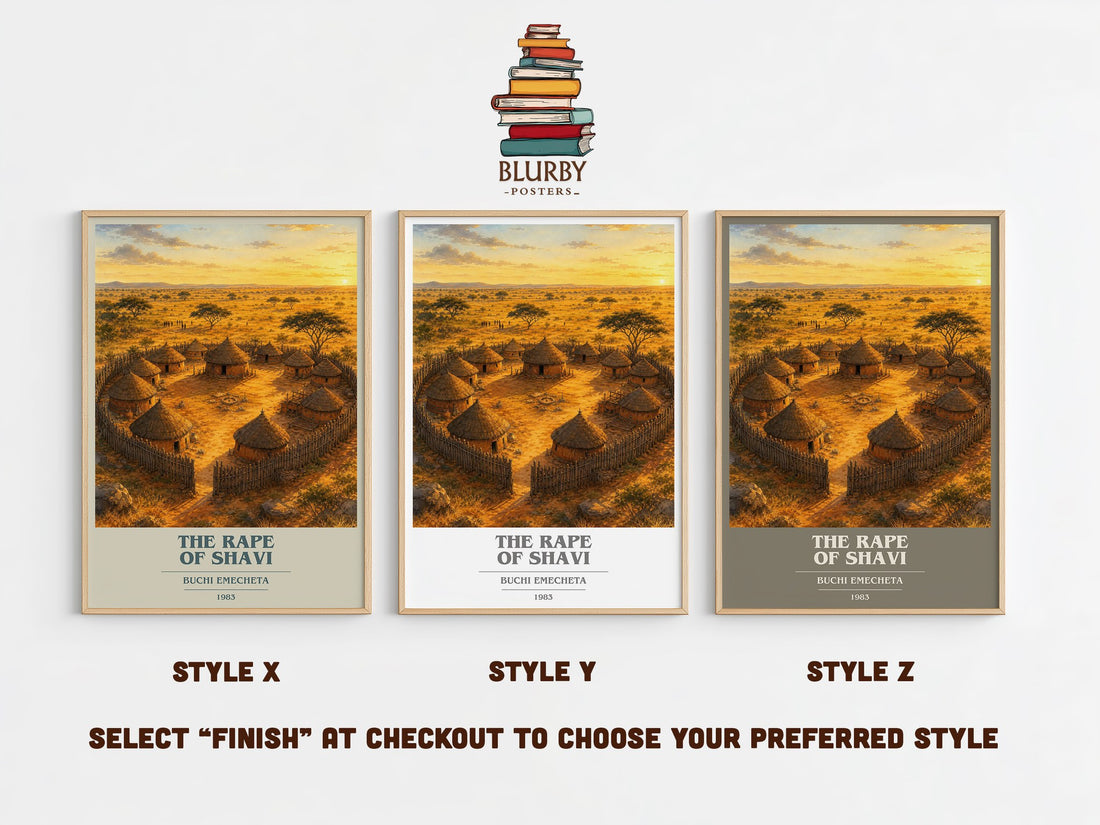 The rape of Shavi book cover print in frame leaning in hallway – literary fiction wall art (mockup)