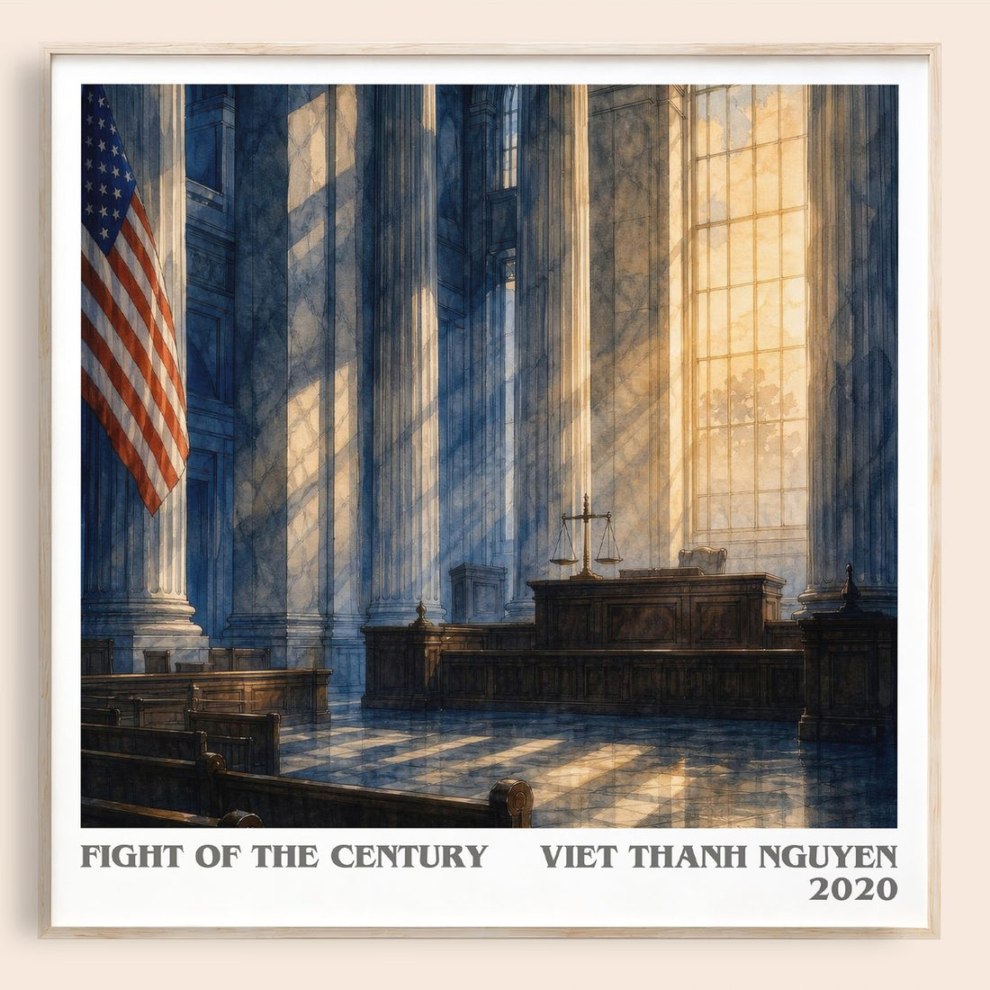 Fight of the Century literary book poster by Viet Thanh Nguyen – framed literary art print