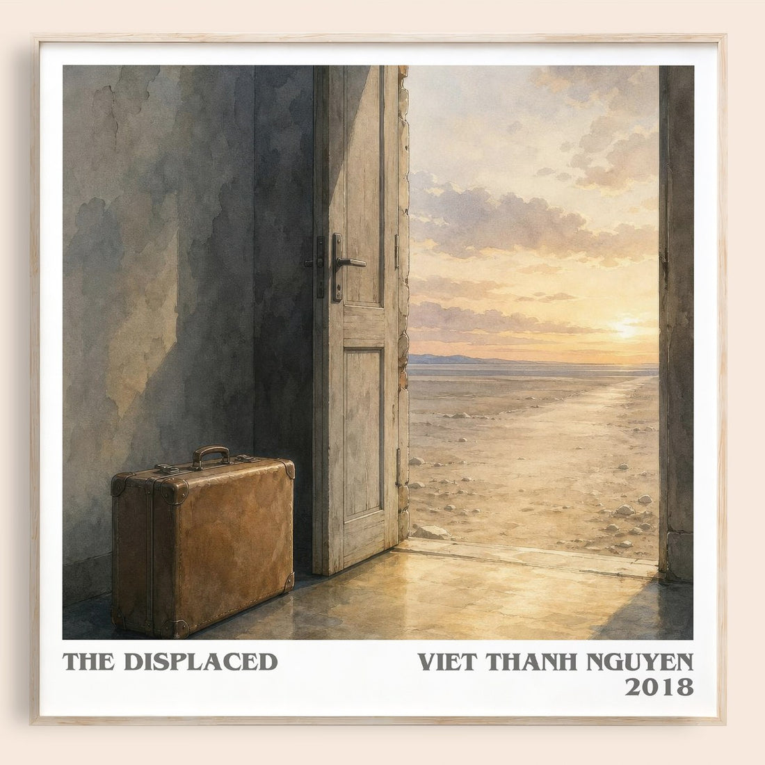 The Displaced literary book poster by Viet Thanh Nguyen – framed literary art print