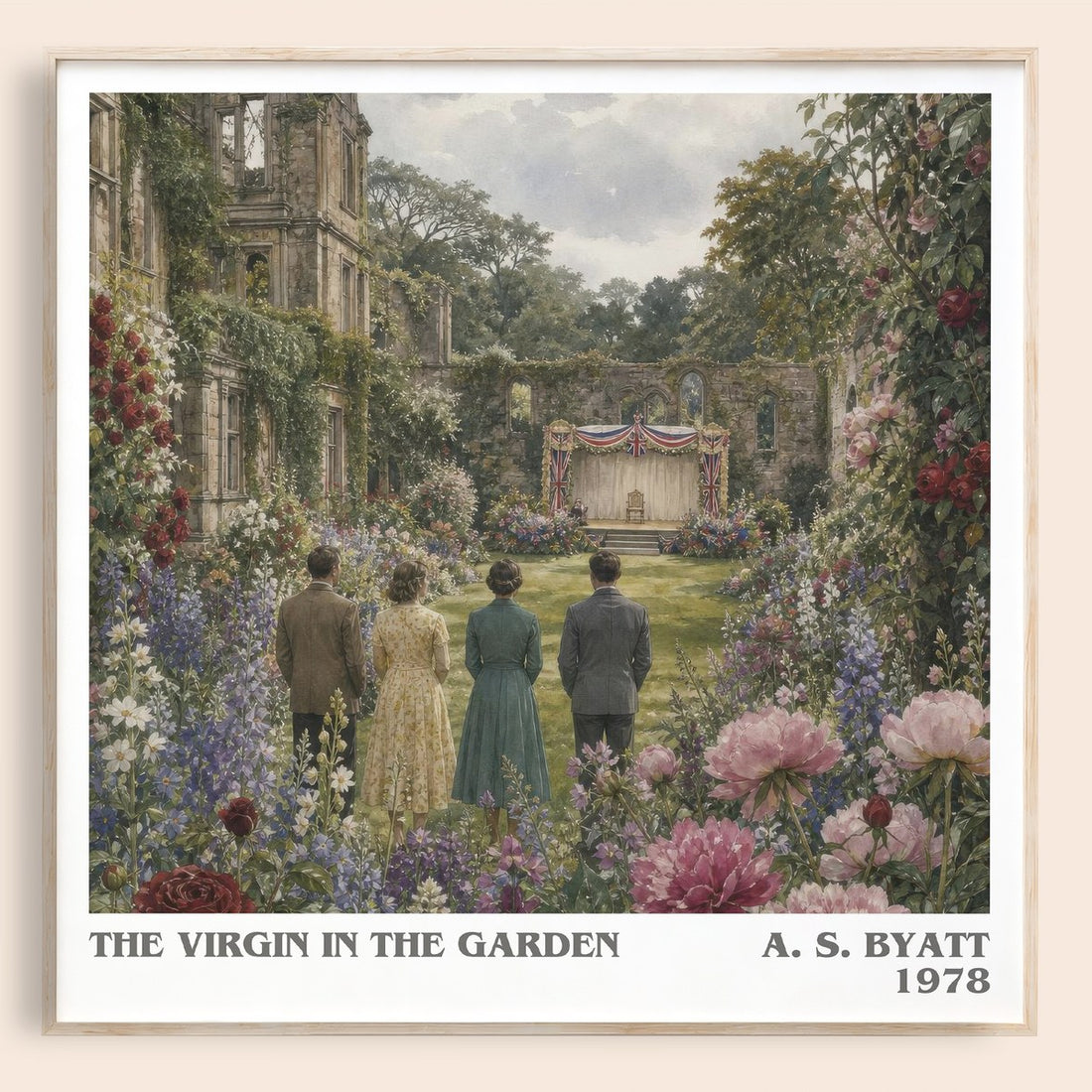 The virgin in the garden literary book poster by A. S. Byatt – framed literary art print