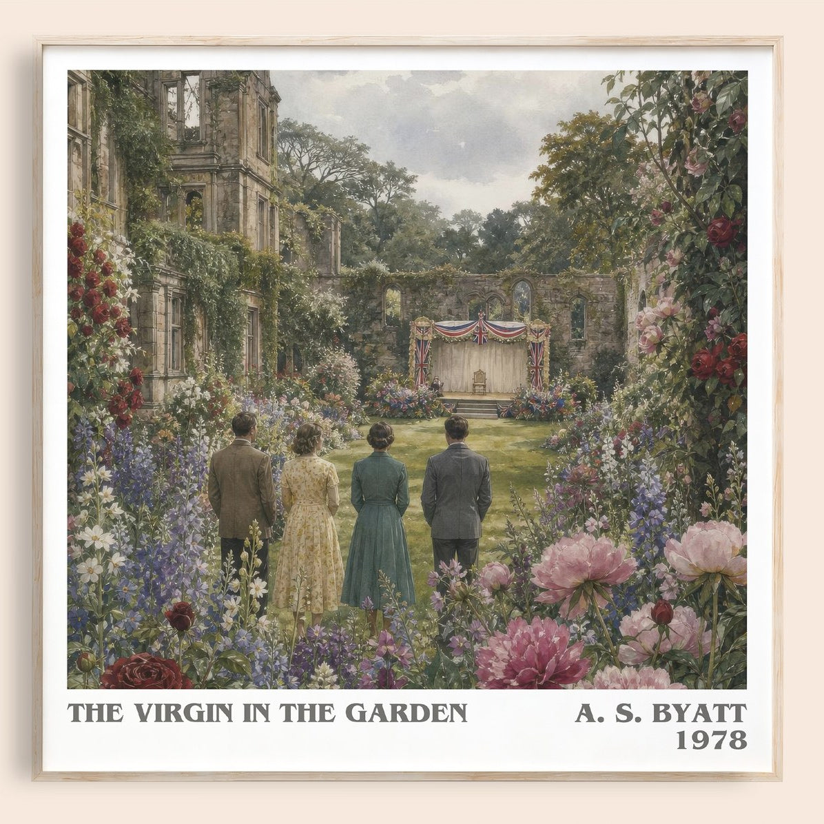 The virgin in the garden literary book poster by A. S. Byatt – framed literary art print