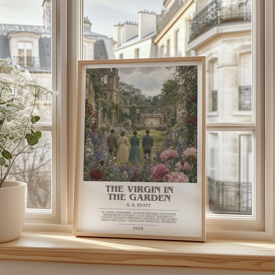 The virgin in the garden bookish poster colour and style options – A. S. Byatt book art
