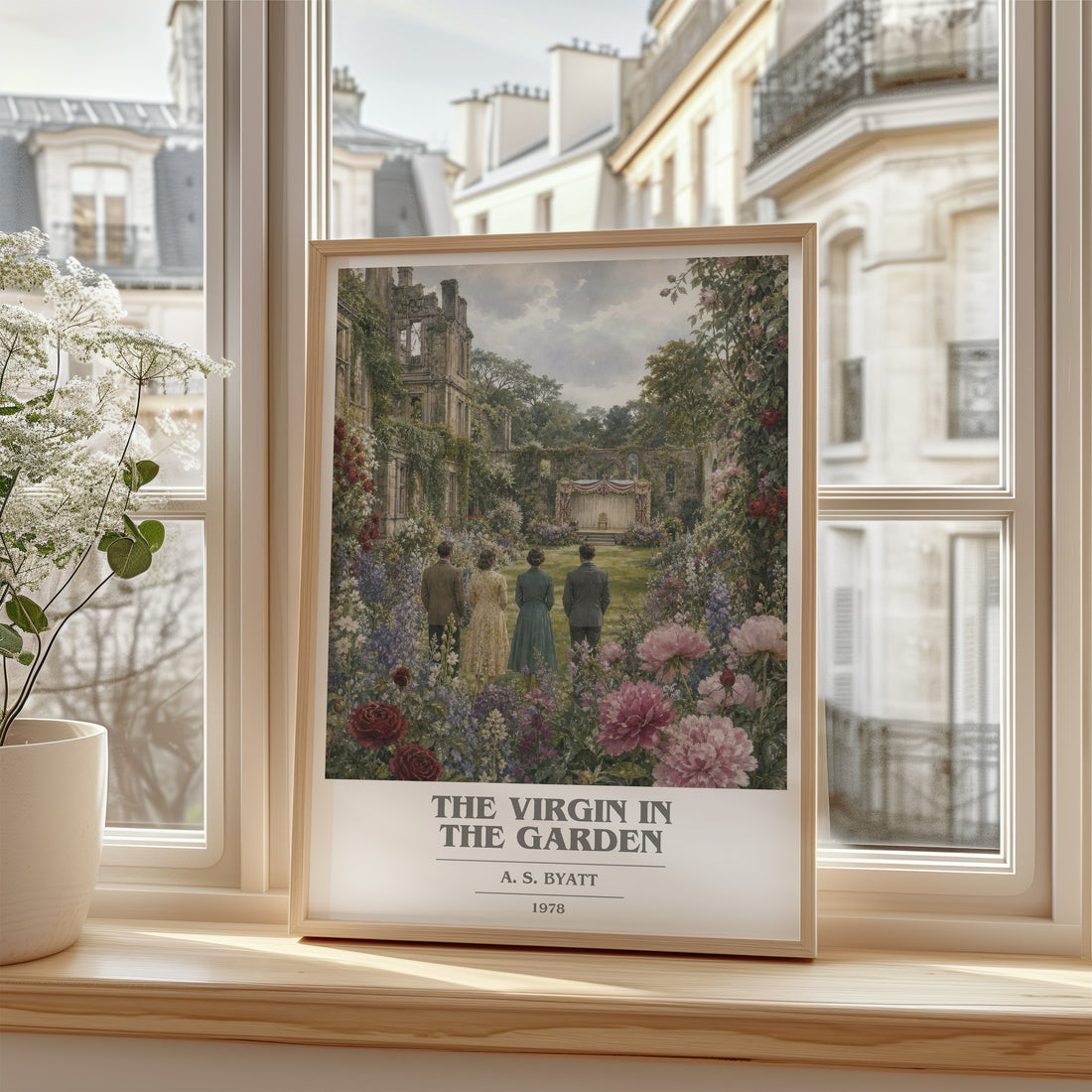 The virgin in the garden book cover poster colour and style options – A. S. Byatt book art