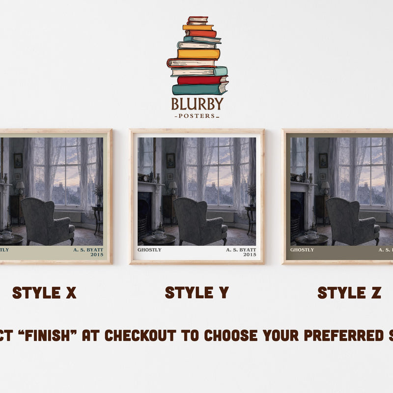 Ghostly literary print in frame leaning in hallway – gothic wall art