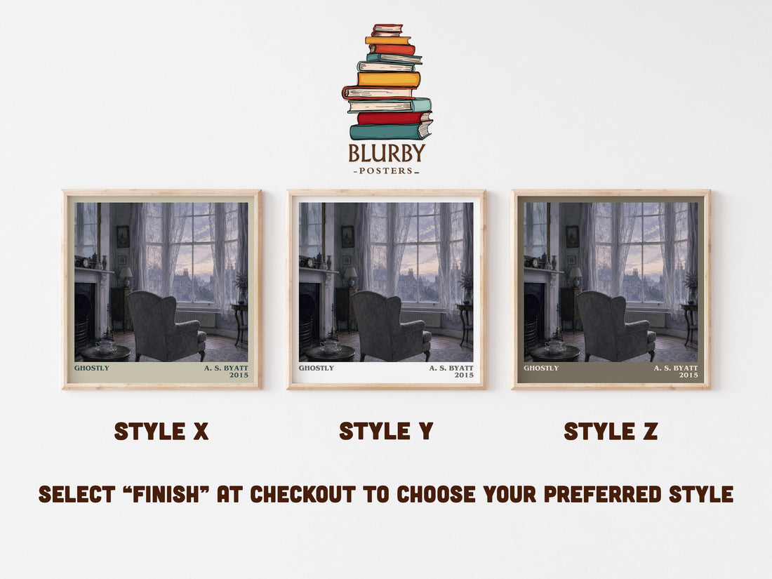 Ghostly literary print in frame leaning in hallway – gothic wall art (mockup)