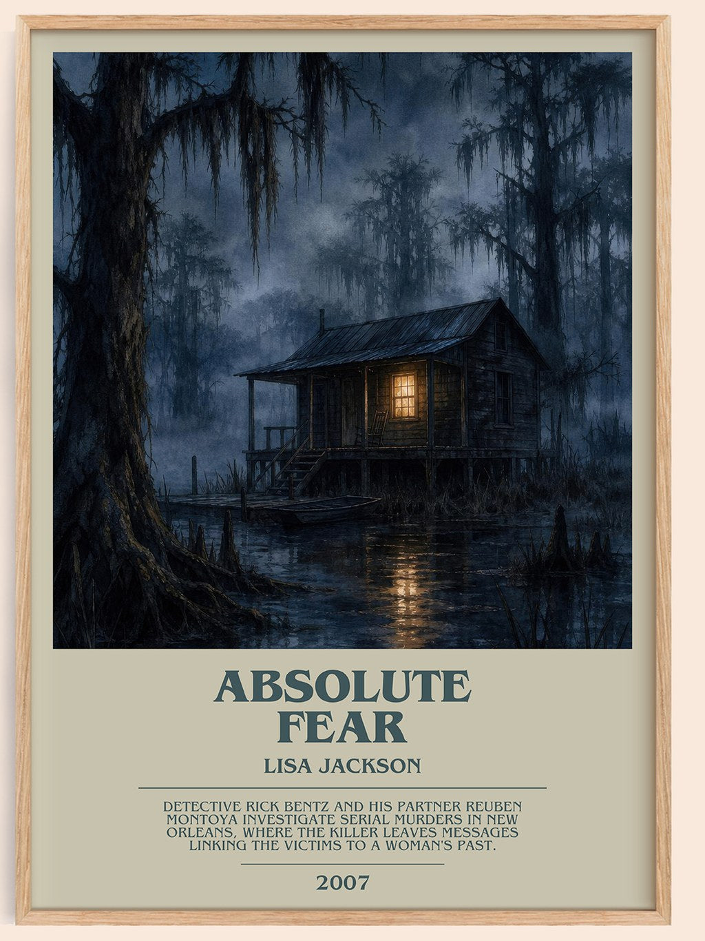 Absolute Fear bookish book poster by Lisa Jackson – framed literary art print