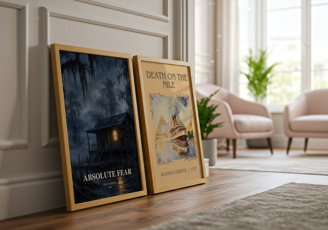 Absolute Fear watercolour print framed by window – literary home decor