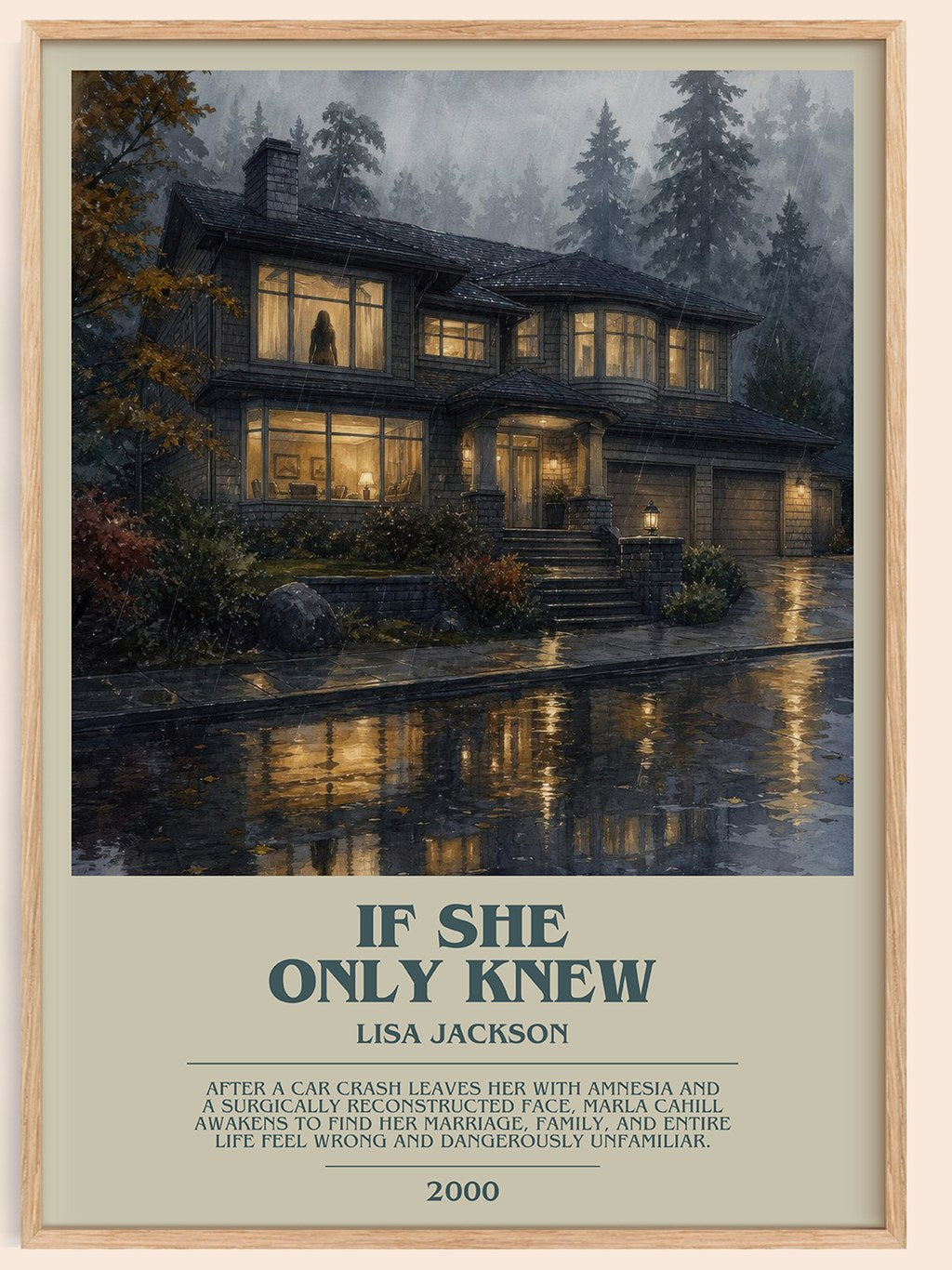If She Only Knew bookish book poster by Lisa Jackson – framed literary art print