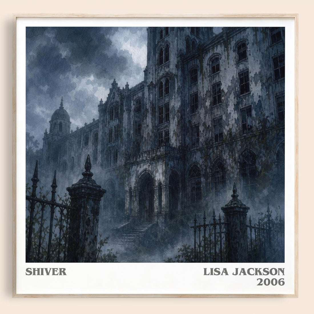 Shiver literary book poster by Lisa Jackson – framed literary art print