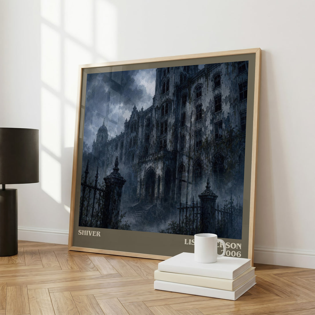 Shiver literary print framed by window – literary home decor