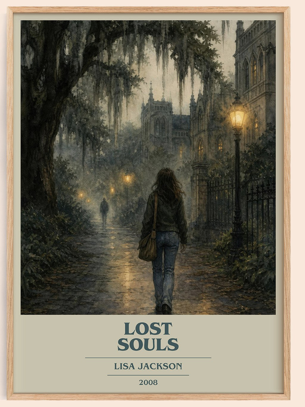 Lost Souls book cover book poster by Lisa Jackson – framed literary art print