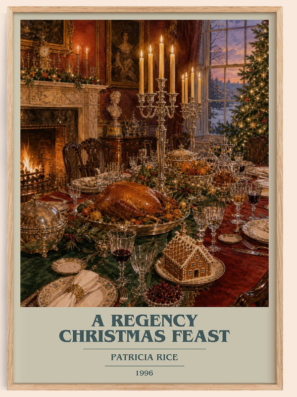 A Regency Christmas Feast book cover book poster by Patricia Rice – framed literary art print