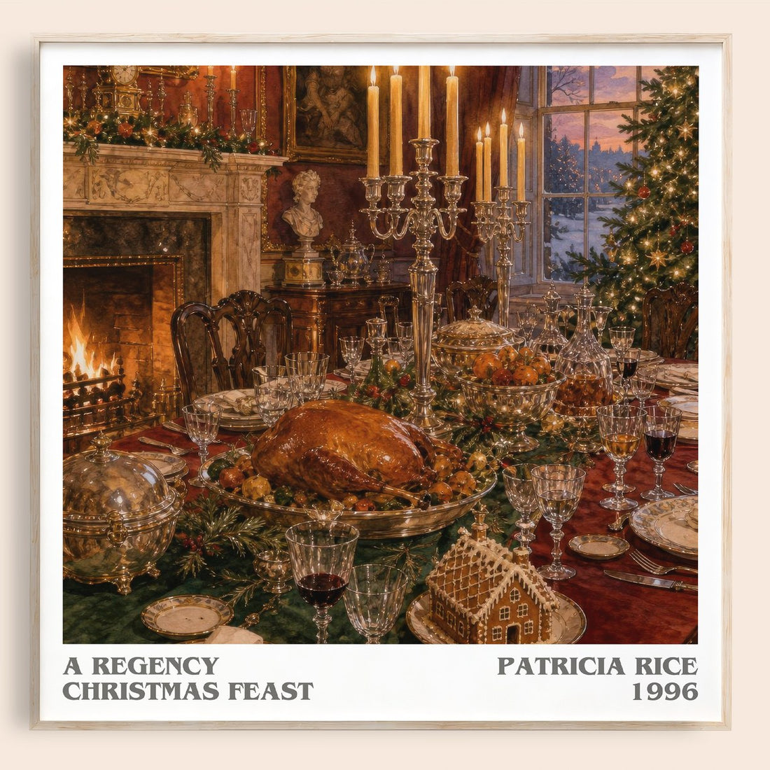 A Regency Christmas Feast literary book poster by Patricia Rice – framed literary art print