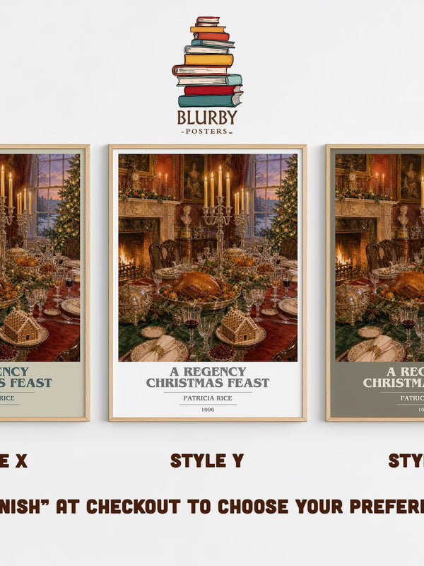 A Regency Christmas Feast book cover print in frame leaning in hallway – romance wall art