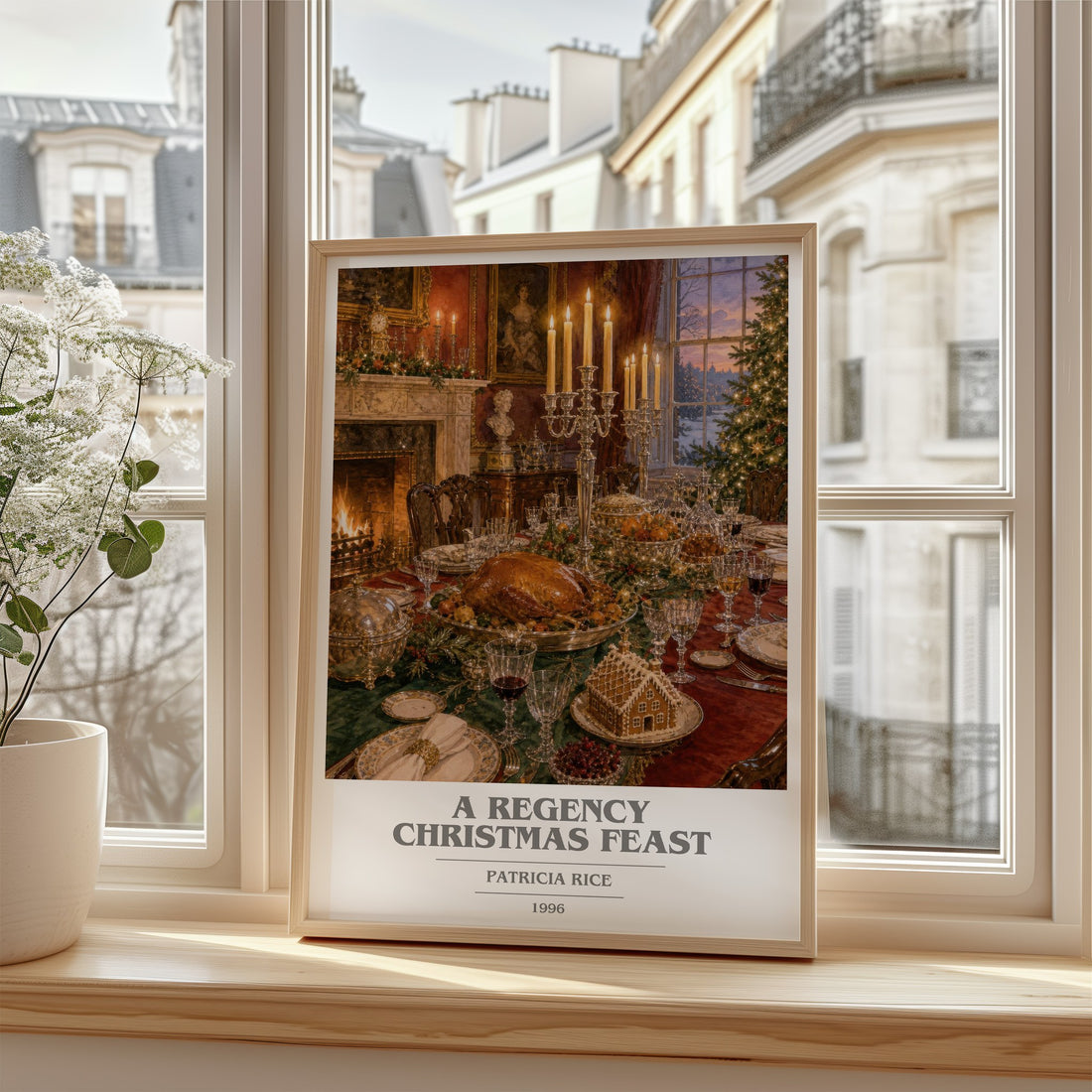 A Regency Christmas Feast book cover poster colour and style options – Patricia Rice book art