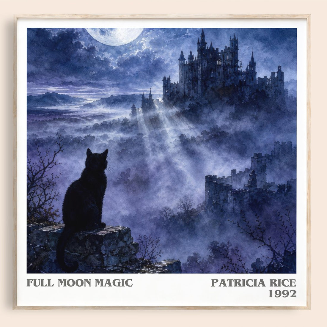 Full Moon Magic literary book poster by Patricia Rice – framed literary art print