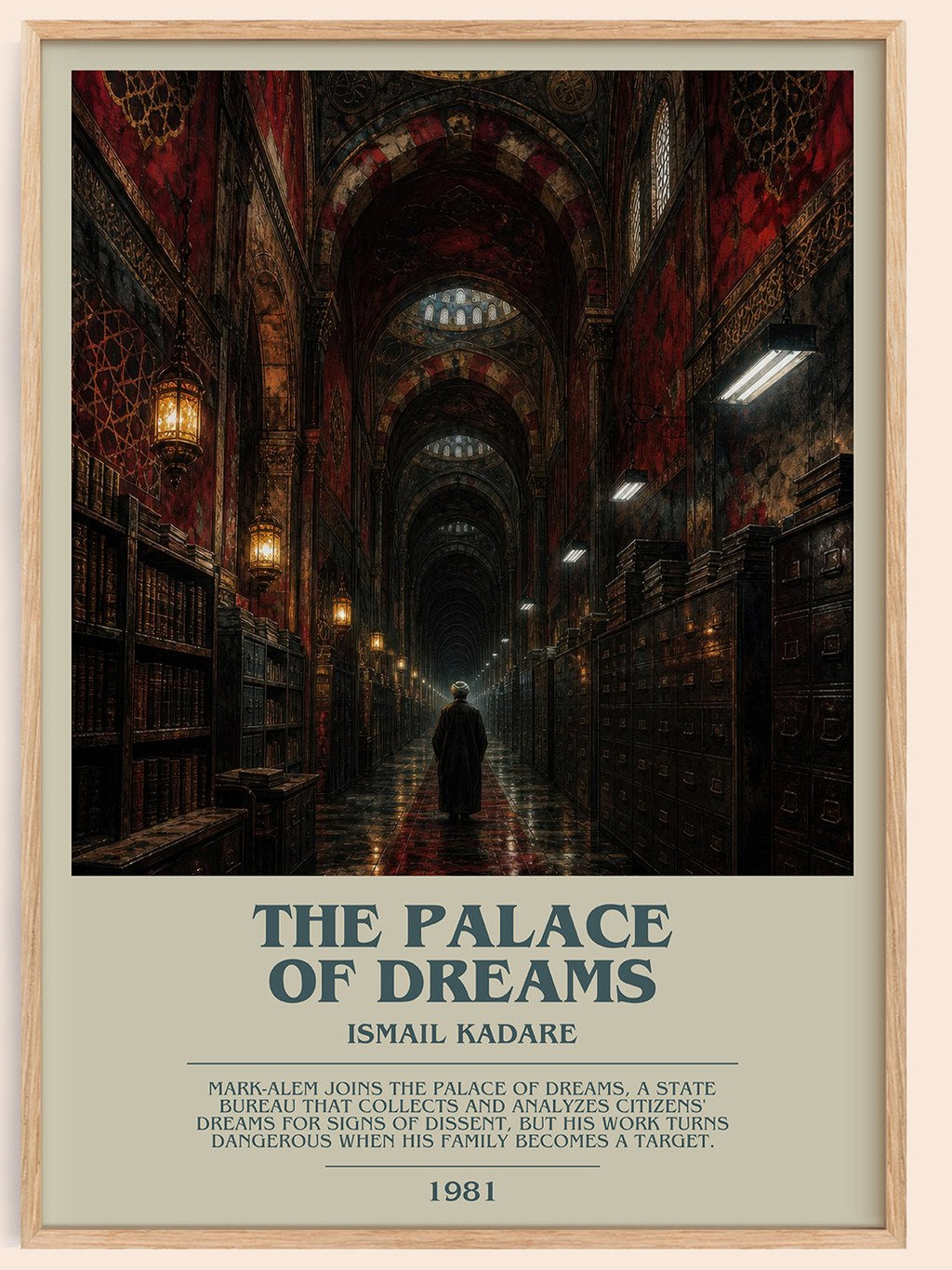 The Palace of Dreams bookish book poster by Ismail Kadare – framed literary art print
