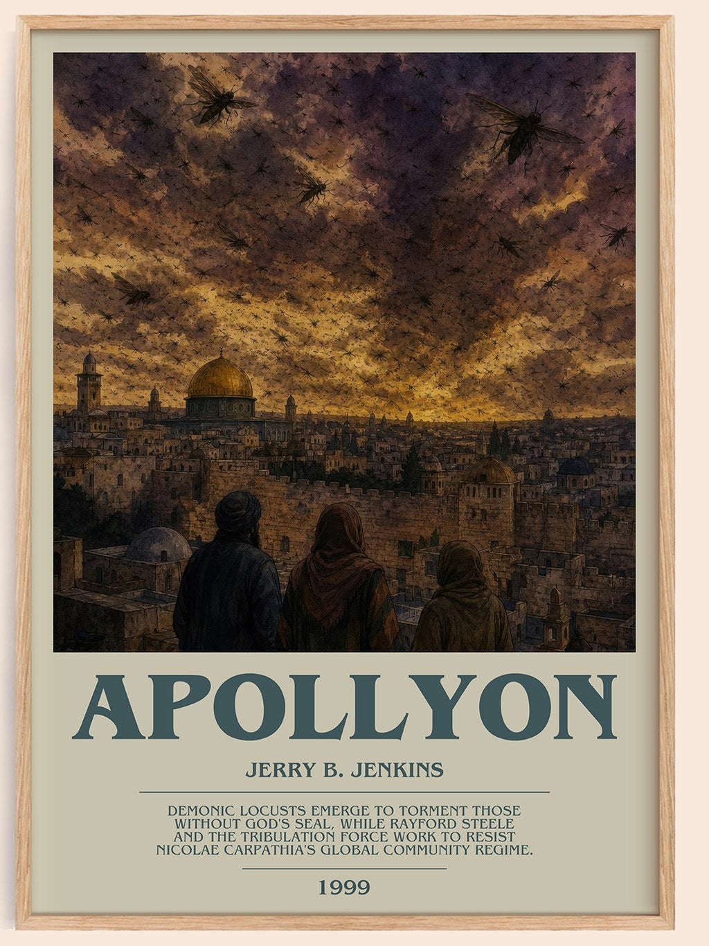 Apollyon bookish book poster by Jerry B. Jenkins – framed literary art print