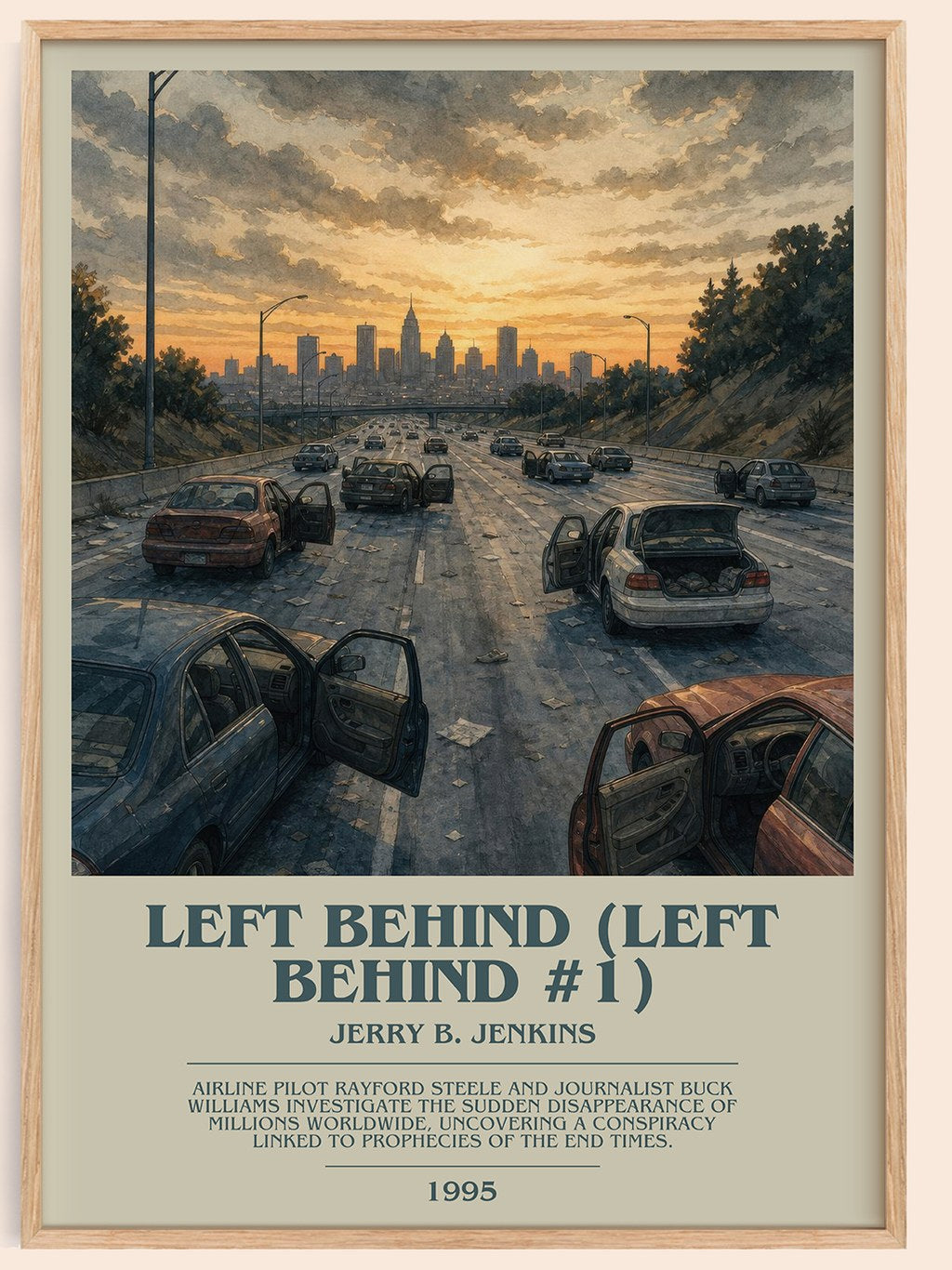 Left Behind (Left Behind #1) bookish book poster by Jerry B. Jenkins – framed literary art print