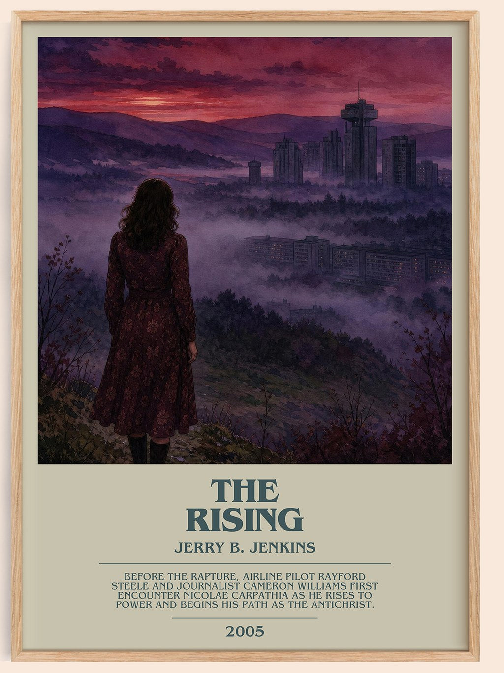 The Rising bookish book poster by Jerry B. Jenkins – framed literary art print