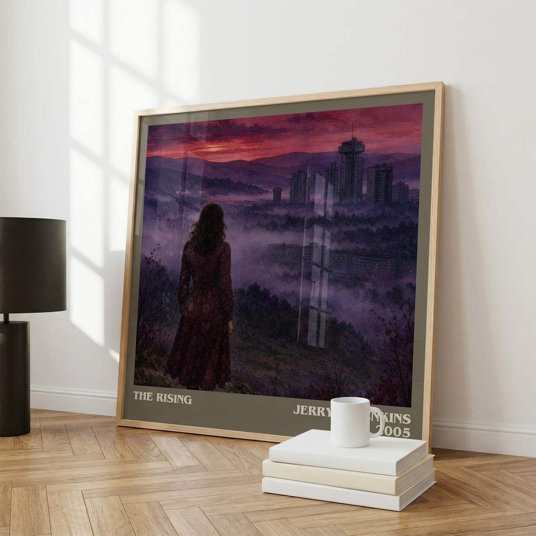 The Rising literary print framed by window – literary home decor